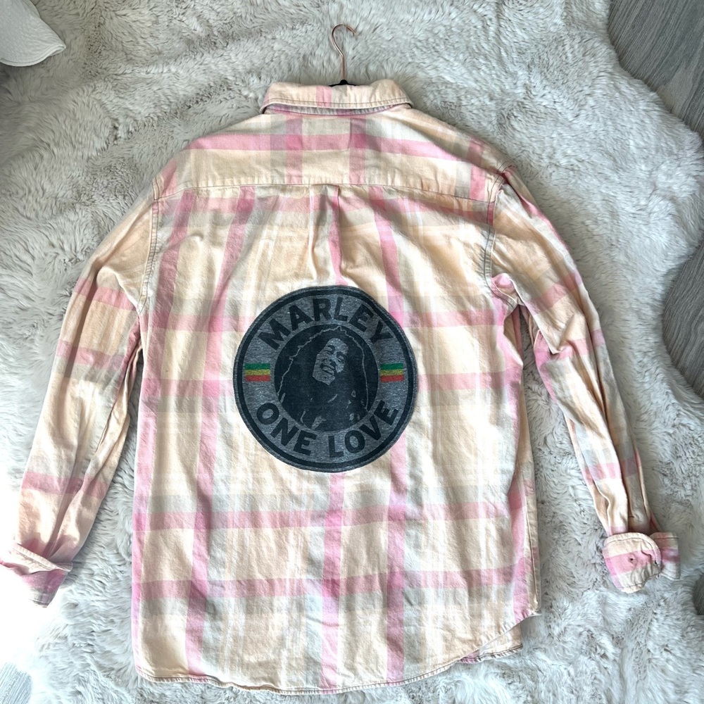 Hand Designed Collab Bob Marley Flannel